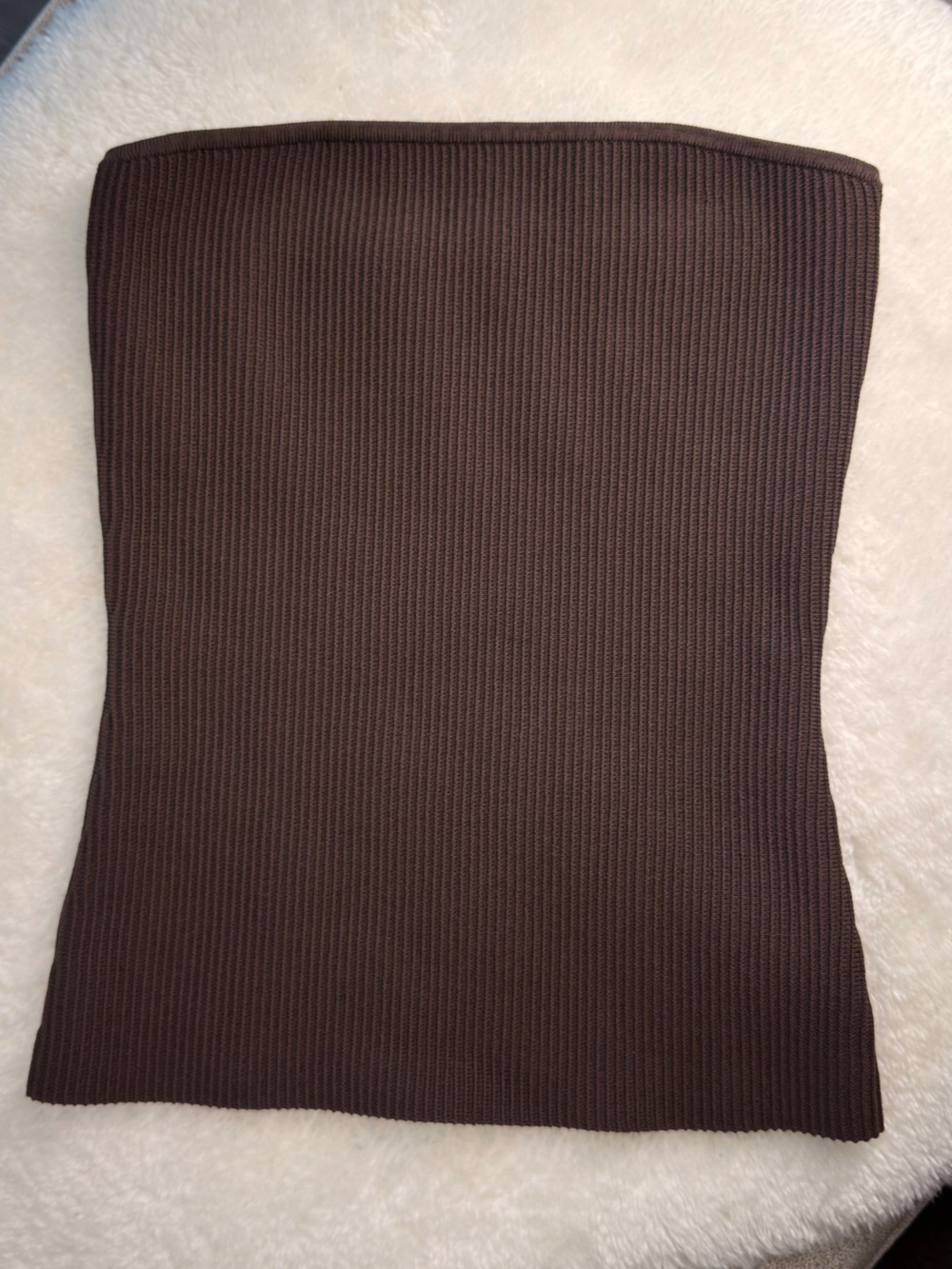 Aritzia Sculpt Knit Brown Ribbed Knit Tube Top